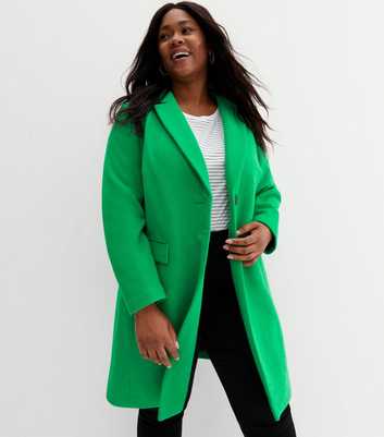 Curves Green Lined Long Formal Coat