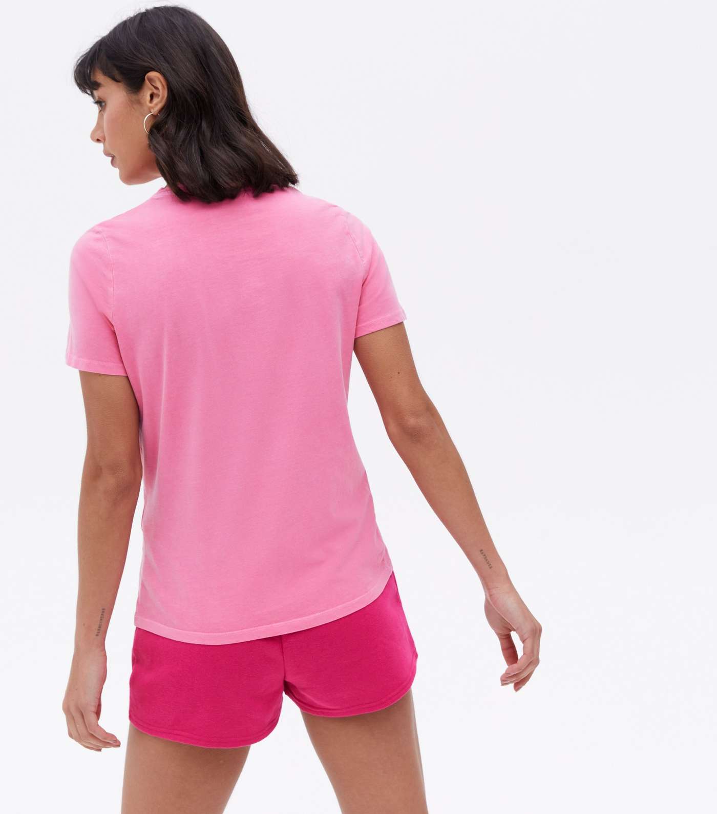 Bright Pink Overdyed Beverly Hills Logo T-Shirt Image 4
