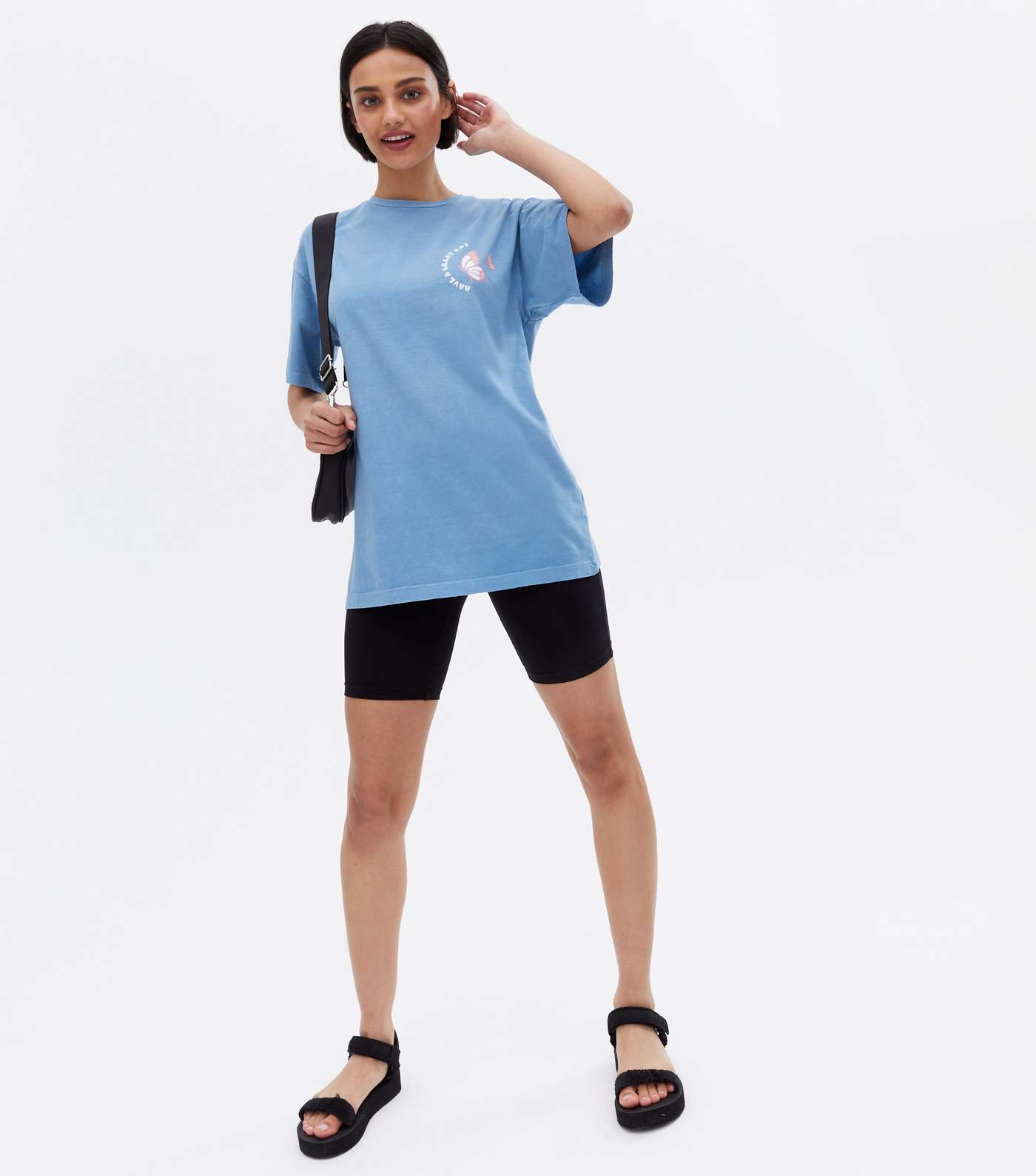 Blue Butterfly Great Day Oversized Logo T-Shirt Image 3