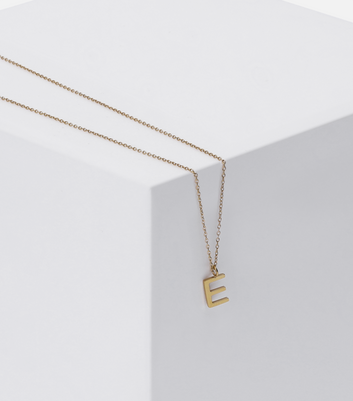 e pendant necklace gold