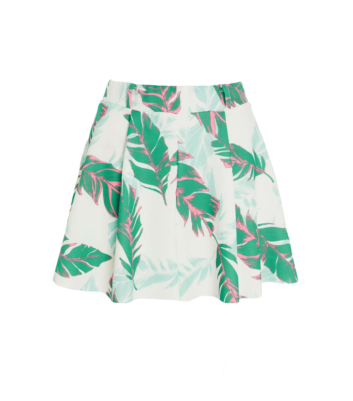 QUIZ White Tropical Flippy Mini Skirt Image 4