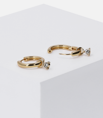 Damen Accessoires SIX Gold Diamanté Charm Hoop Earrings