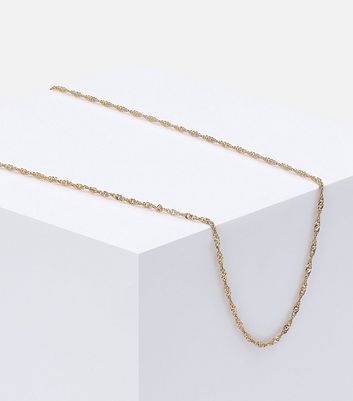 SIX Gold Twist Chain Necklace | New Look