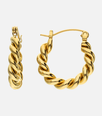 Damen Accessoires SIX Gold Twist Hoop Earrings