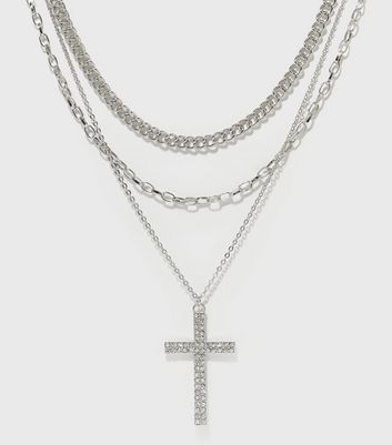 Layered 2025 cross necklace