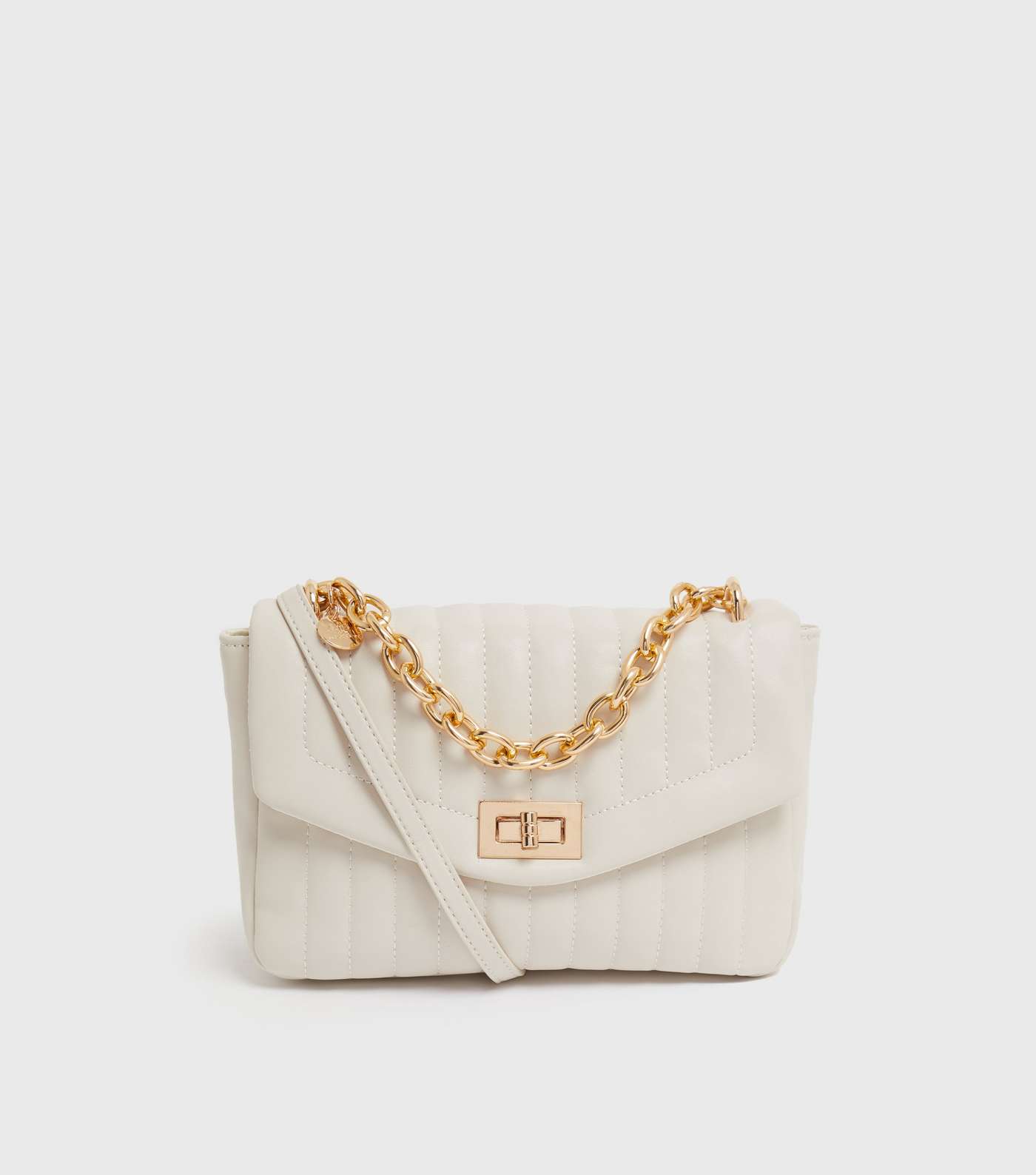 Cream Quilted Cross Body Bag
