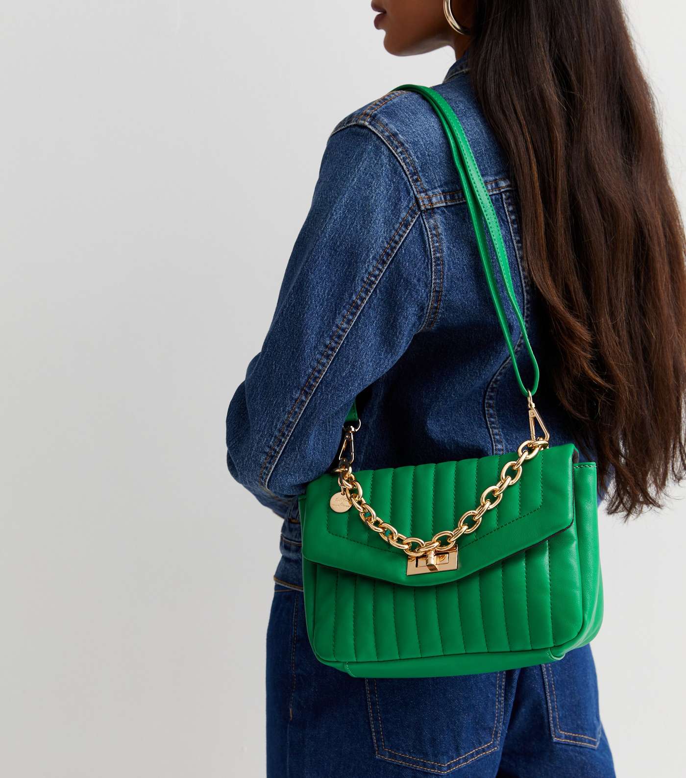 Green Quilted Cross Body Bag Image 2