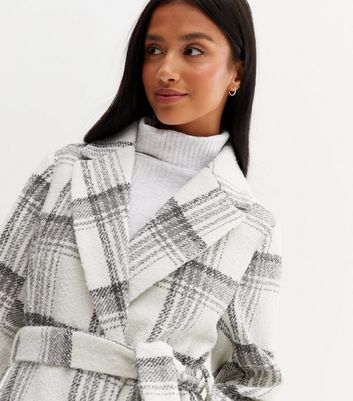 Checked hot sale wrap coat