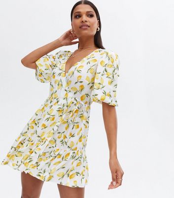 Lemon Print Caftan Dress – Linen the Label