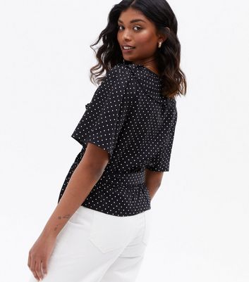 Ruffle polka cheap dot blouse