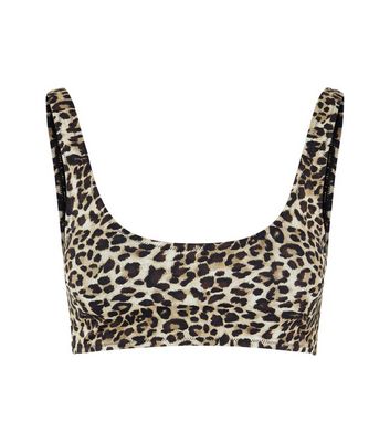 Click to view product details and reviews for Pieces Black Leopard Print Bikini Top New Look.