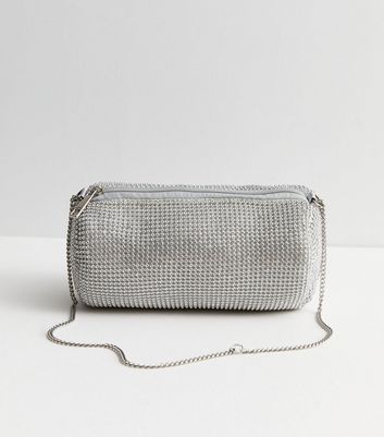 New look cheap silver clutch bag