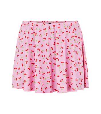 PIECES Pink Cherry High Waist Mini Skirt