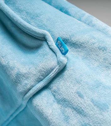 ONY Pale Blue Fleece Oversized Unisex Blanket Hoodie New Look