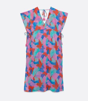 Click to view product details and reviews for Multicoloured Abstract Maxi Kaftan New Look.