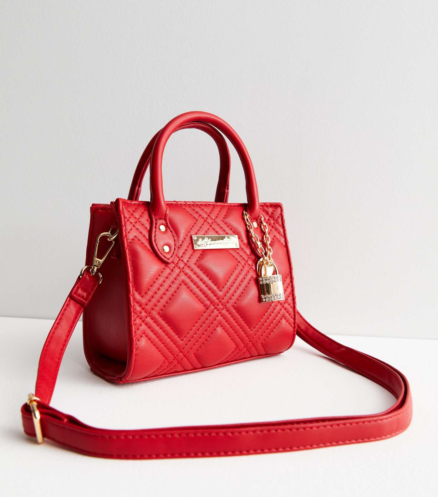 Little Mistress Red Quilted Mini Tote Bag