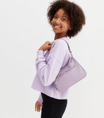 Girls Lilac Zip Front Pocket Shoulder Bag New Look