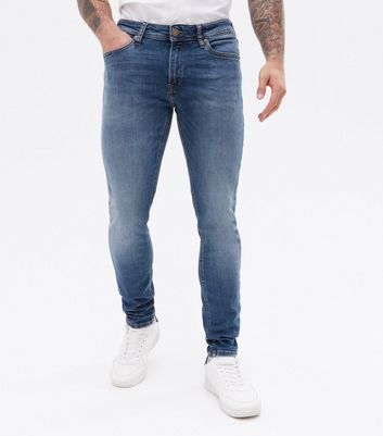Herrenmode Bekleidung für Herren Jack & Jones Blue Mid Wash Skinny Jeans