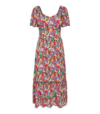 Click to view product details and reviews for Only Black Floral Jersey Tiered Midi Dress New Look.