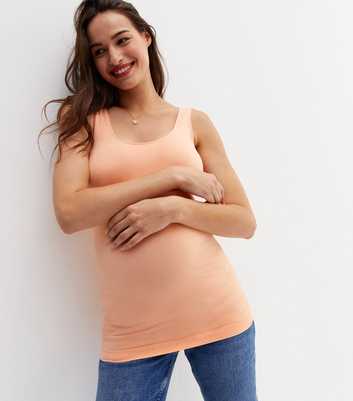Mamalicious Maternity Coral Ribbed Vest