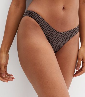 brown high leg bikini bottoms