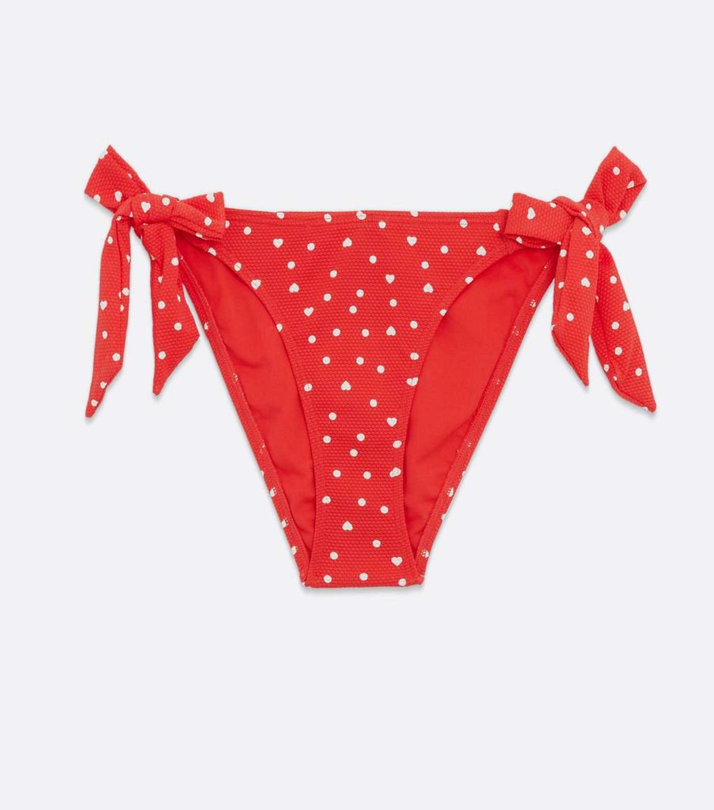 Red Heart Spot Tie Side Hipster Bikini Bottoms Image 5
