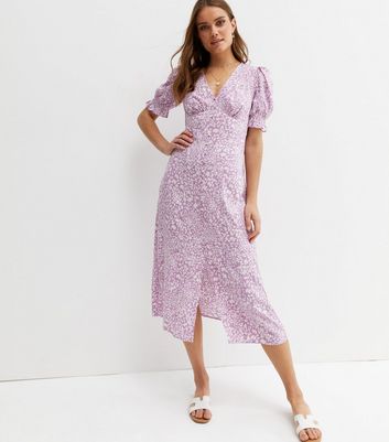 Lilac leopard shop print dress