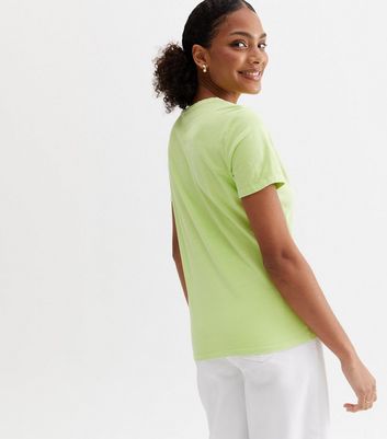 Click to view product details and reviews for Light Green Heart Happiness Logo T Shirt New Look.