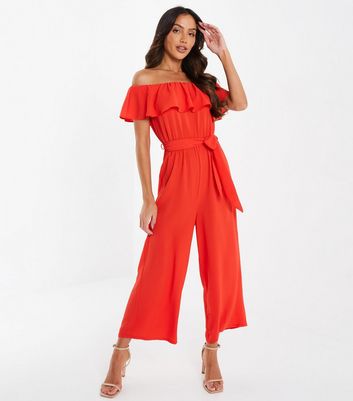 quiz floral bardot jumpsuit