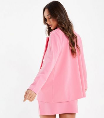 Damen Bekleidung QUIZ Pink Double Breasted Button Blazer