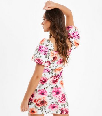 QUIZ Cream Floral Sweetheart Mini 