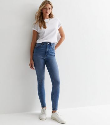 Blue Lift & Shape Jenna Skinny Jeans | New Look