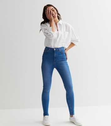 Bright Blue Mid Wash Lift & Shape Jenna Skinny Jeans