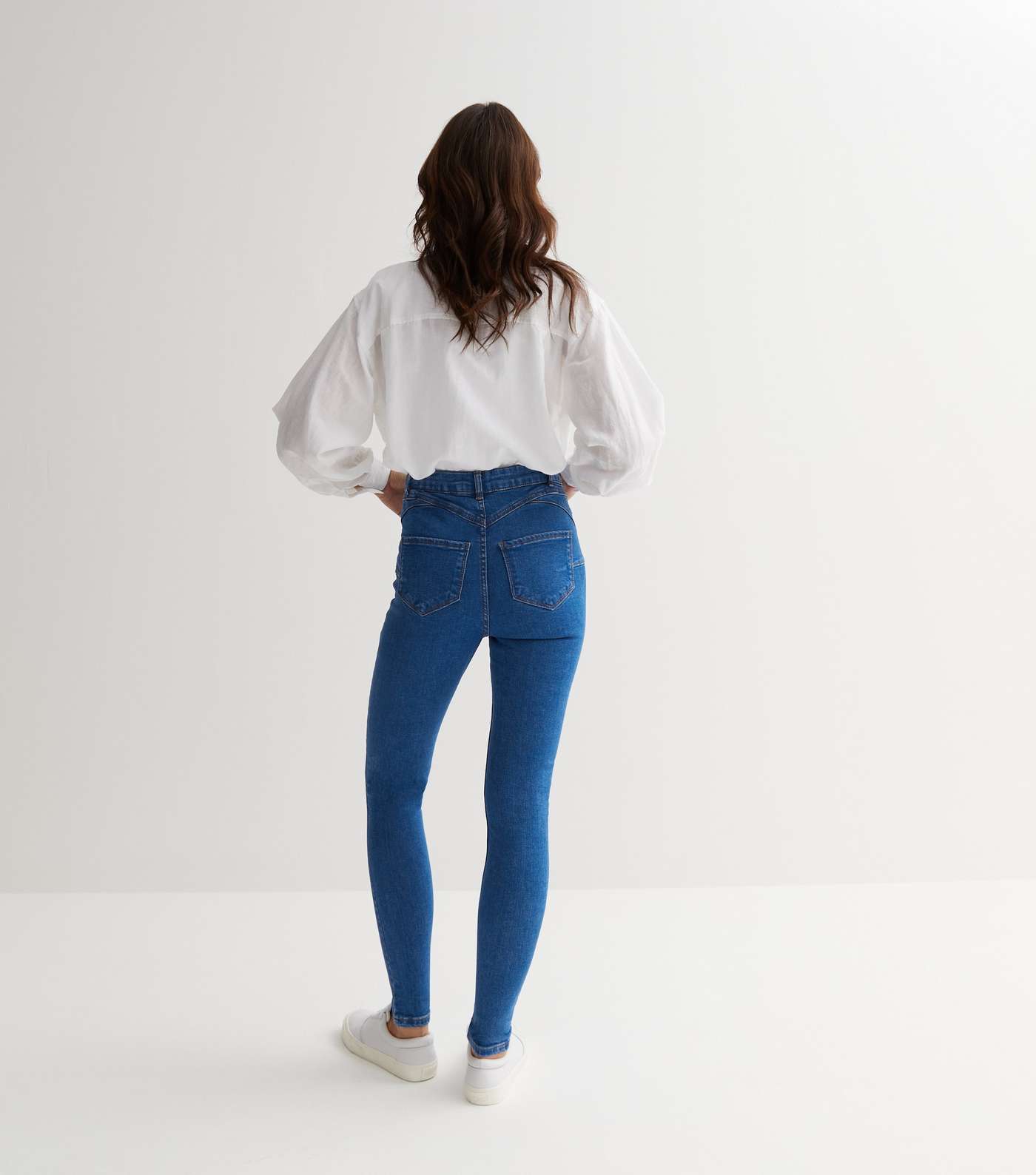 Bright Blue Lift & Shape Jenna Skinny Jeans Image 4