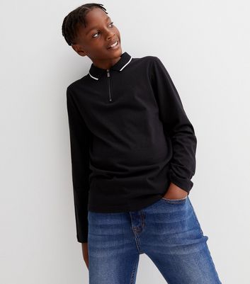 Boys black outlet polo shirt