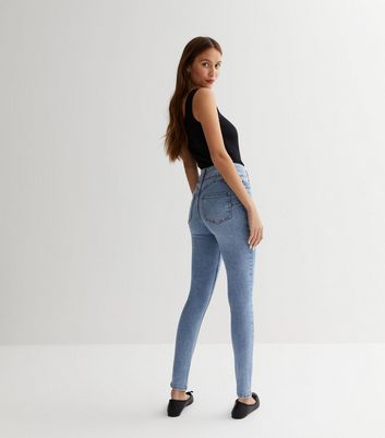 Pale Blue Lift & Shape High Waist Yazmin Skinny Jeans New Look