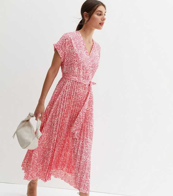 new look pink wrap dress