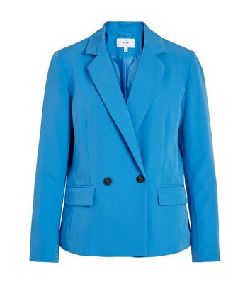 Click to view product details and reviews for Vila Blue Double Breasted Blazer New Look.