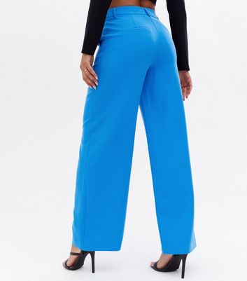 VILA Blue High Waist Wide Leg Trousers 