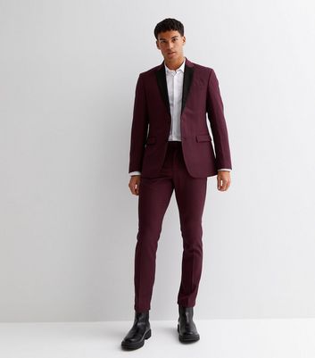 Maroon hot sale skinny suit