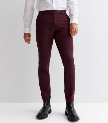 Men's Beige Plain Weave Lambswool High Waisted Trousers | 40 Colori
