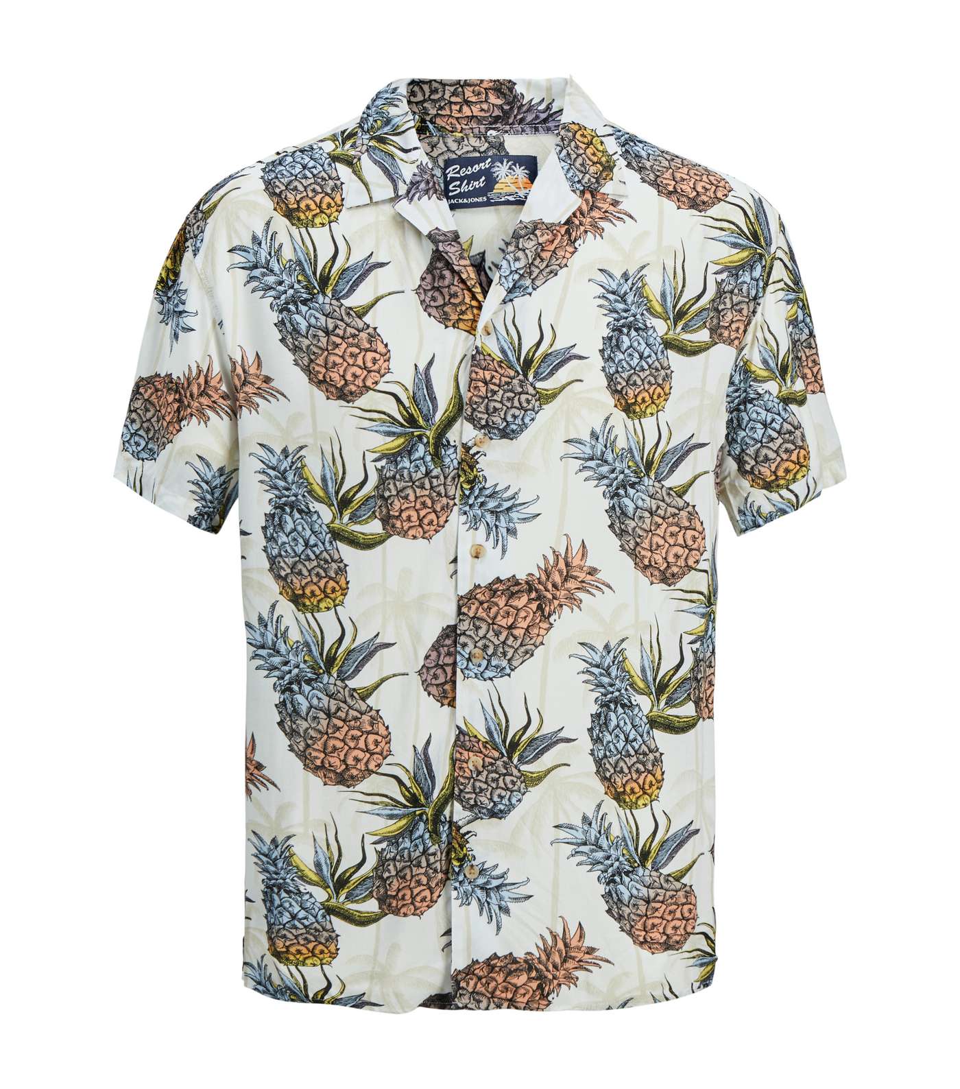 Jack & Jones White Pineapple Short Sleeve Shirt Image 5