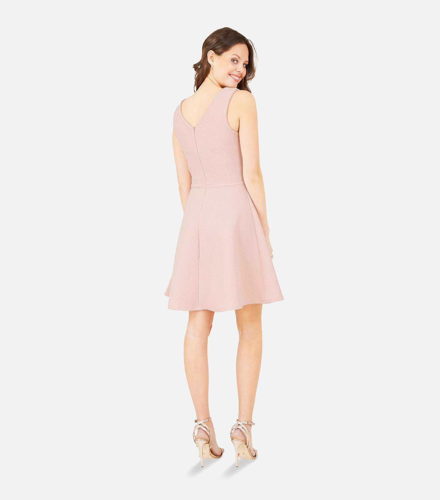 Mela Pink Textured Sleeveless Mini Dress Image 3