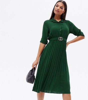 new look olive green dress