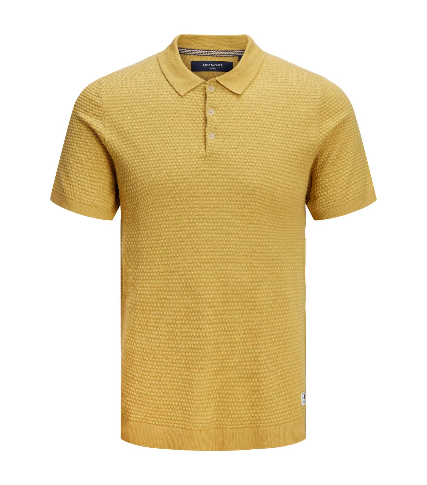Jack & Jones Mustard Knit Polo Shirt Image 5