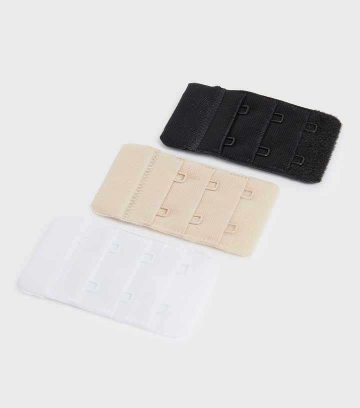 Bra Extenders 3-pack with Elastic Panel 444 - Beige/Black/White