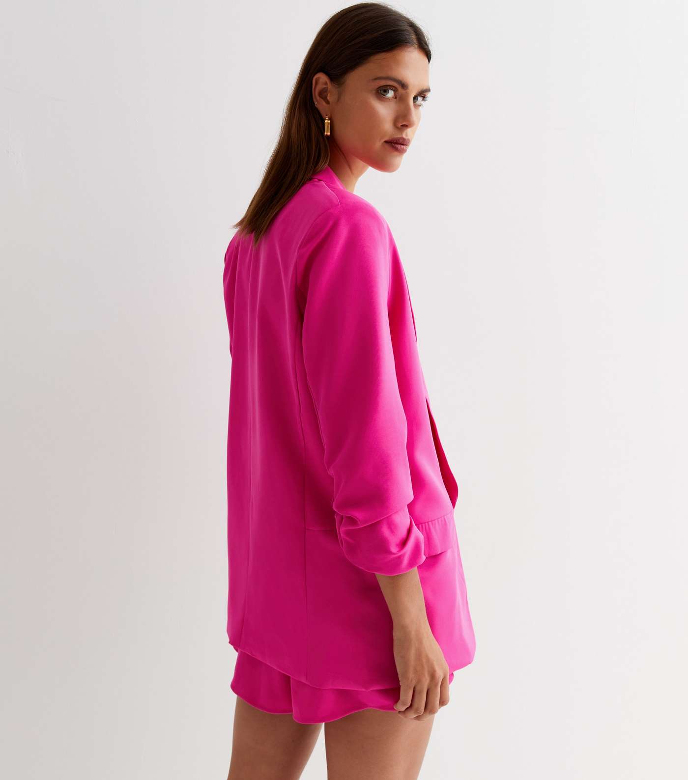 Cameo Rose Bright Pink 3/4 Sleeve Blazer Image 4