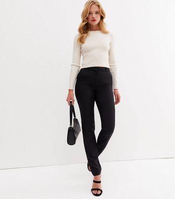 Black skinny 2025 trousers long leg