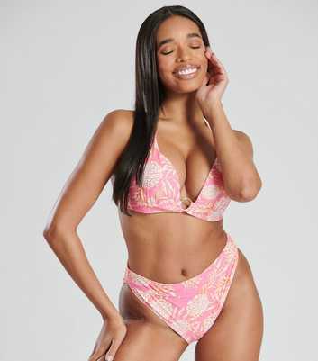 South Beach Pale Pink Pineapple Moulded Bikini Top