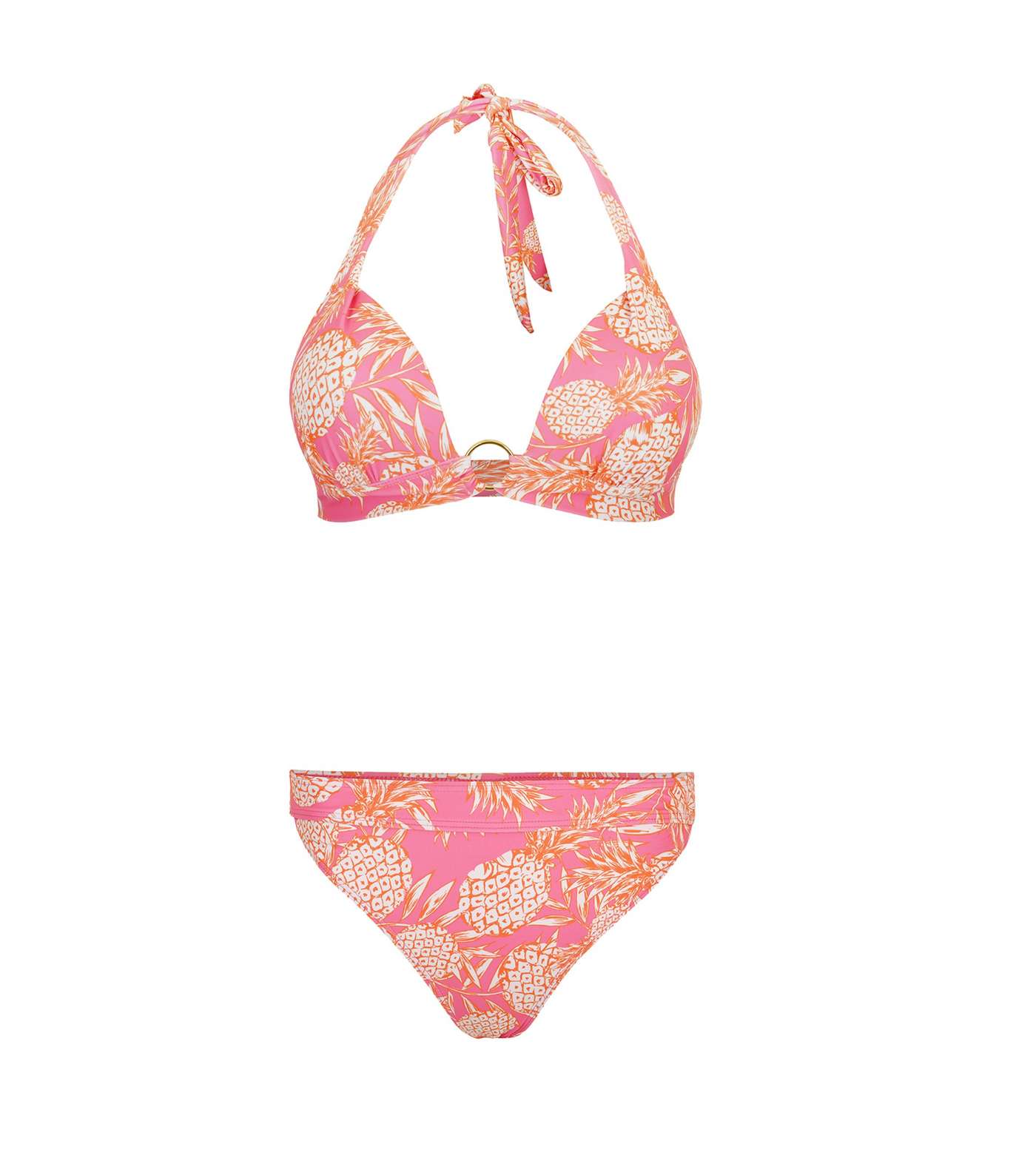 South Beach Pale Pink Pineapple Moulded Bikini Top Image 5